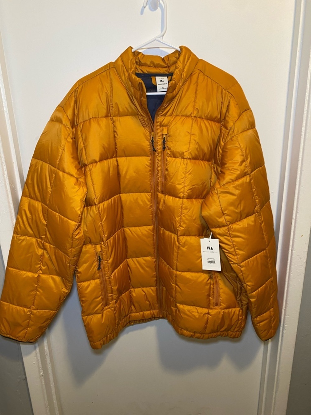 Women Lightweight Puffer Jacket - Mustard Yellow